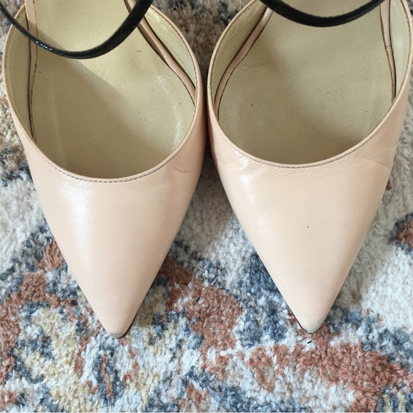 Jimmy Choo Typhon blush pink & metallic silver ankle strap pointed toe pumps - Picture 13 of 14